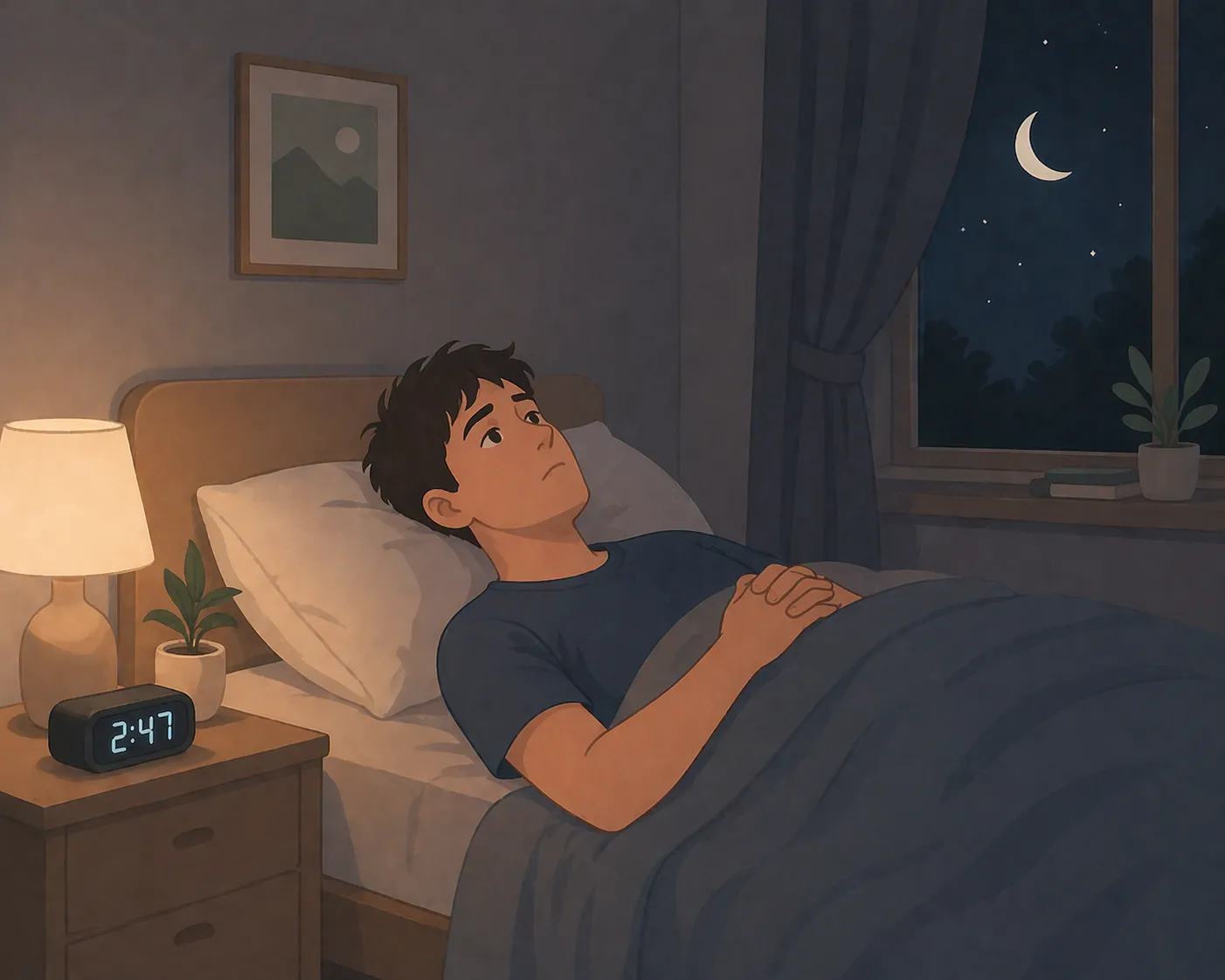 A sleepless night in dim light