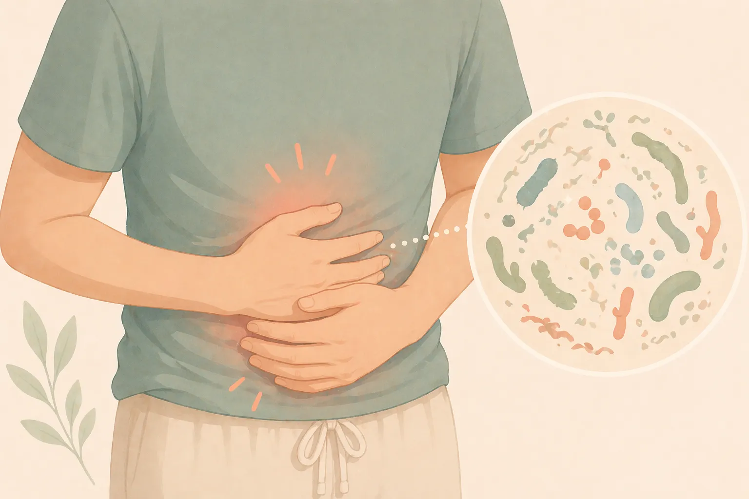 Stomach pain and gut health focus